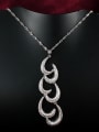 thumb Exquisite 18K White Gold Plated Moon Shaped Zircon Necklace 1