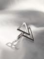 thumb Simple Double Hollow Triangle Silver Opening Ring 1
