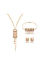 thumb 2018 2018 2018 Alloy Imitation-gold Plated Fashion Rhinestones Three Pieces Jewelry Set 0