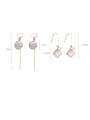 thumb Alloy With Rose Gold Plated Simplistic Geometric Tassel Hook Earrings 3