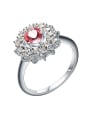 thumb 925 Silver Flower-shaped Engagement Ring 0