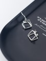 thumb 925 Sterling Silver With Silver Plated Simplistic Geometric Square Clip On Earrings 1