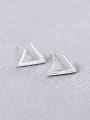 thumb Simple Triangle-shaped Silver Stud Earrings 3