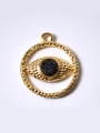 thumb Personalized Eye-shaped Crystal Gold Plated Pendant 1