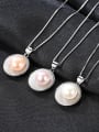 thumb Sterling Silver Natural Pearls with simple shell shape Necklace 0