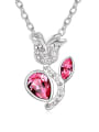 thumb Personalized austrian Crystals-covered Flower Pendant Alloy Necklace 2