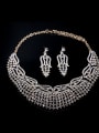 thumb Exaggerated Cubic Rhinestones Two Pieces Jewelry Set 2