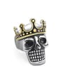 thumb Retro Crown Skull Statement Ring 0
