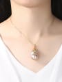 thumb Sterling silver shaped baroque natural pearl necklace 3