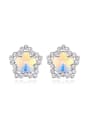 thumb Fashion Shiny austrian Crystals-studded Star Alloy Stud Earrings 0