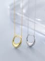 thumb 925 Sterling Silver With 18k Gold Plated Trendy Oval Necklaces 3