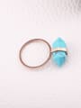 thumb Blue Stones Geometric Titanium Ring 1