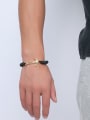 thumb Adjustable Length Gold Plated Black Stone Bracelet 1