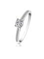 thumb Copper Alloy White Gold Plated Simple style Zircon Engagement Ring 0