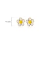 thumb 925 Sterling Silver With Platinum Plated Cute Flower Stud Earrings 3