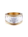 thumb Stainless Steel With Gold Plated Trendy Geometric Multistone Rings 2