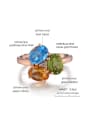 thumb Colorful Flower-shape Topazs Silver Ring 2