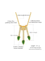 thumb Arrow Shaped Green Natural Stones Gold Plated Pendant 2