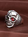 thumb Exaggerated Skull Rhinestones Silver Plated Ring 2