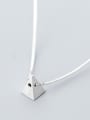 thumb S925 Silver Necklace Pendant female fashion simple geometric conical Necklace temperament personality clavicle chain D4291 2