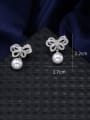 thumb Copper With Platinum Plated Cute Bowknot Stud Earrings 4