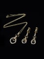 thumb Alloy Imitation-gold Plated Fashion Overlapping Circles CZ Two Pieces Jewelry Set 1