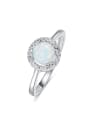 thumb Fashion Opal stone Tiny Zirconias 925 Silver Ring 0