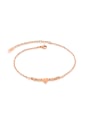 thumb Simple Little Beads Heart Rose Gold Plated Anklet 0