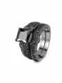 thumb Luxury Black Plated Nano Exaggerate Ring 0