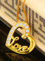 thumb Monogram Heart shaped Rhinestones Necklace 2