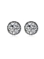 thumb 18K Gold Plated Round Shaped Zircon Stud Earrings 1