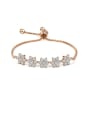 thumb Copper With Cubic Zirconia  Classic Flower Adjustable Bracelets 0