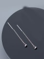 thumb All-match Round Shaped S925 Silver Line Earrings 0