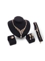 thumb new 2018 2018 2018 2018 2018 2018 2018 2018 Alloy Imitation-gold Plated Vintage style Rhinestones Four Pieces Jewelry Set 0
