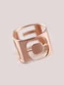thumb Exaggerated Hollow Letter Fashion Ring 0