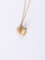 thumb Titanium With Gold Plated Simplistic  Smooth  Heart Locket Necklace 2