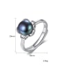 thumb Sterling Silver 9-9.5mm natural  pearls free size ring 3