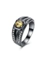thumb Personalized Zircon Gun Color Plated Ring 0