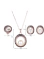 thumb Alloy Rose Gold Plated Fashion Artificial Pearl Hollow Circle Three Pieces Jewelry Set 3