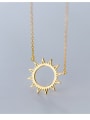 thumb 925 Sterling Silver With Gold Plated Simplistic  Sun Necklaces 2
