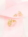 thumb Gold Plated Twisted Rope Shaped Stud Earrings 1