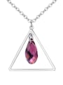 thumb Simple Hollow Triangle Water Drop austrian Crystal Alloy Necklace 4