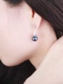 thumb Colorful Pearl Platinum Plated Round Shaped Stud Earrings 1