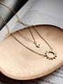 thumb Sterling silver plated gold sun smiley double necklace 2