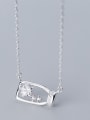 thumb 925 Sterling Silver With Silver Plated Personality Hollow Milk Bottle Flower Necklaces 1