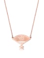 thumb Titanium Steel Rose Gold National Wind Fan Necklace 0