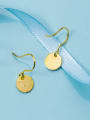 thumb All-match Gold Plated Round Shaped Silver Drop Earrings 2