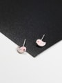 thumb Tiny Pink Bird Enamel 925 Silver Stud Earrings 1