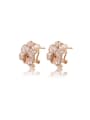 thumb Personality Flower Shaped Crystal Clip On Earrings 0