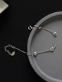 thumb Simple Tiny Hearts Smooth Silver Women Bracelet 2